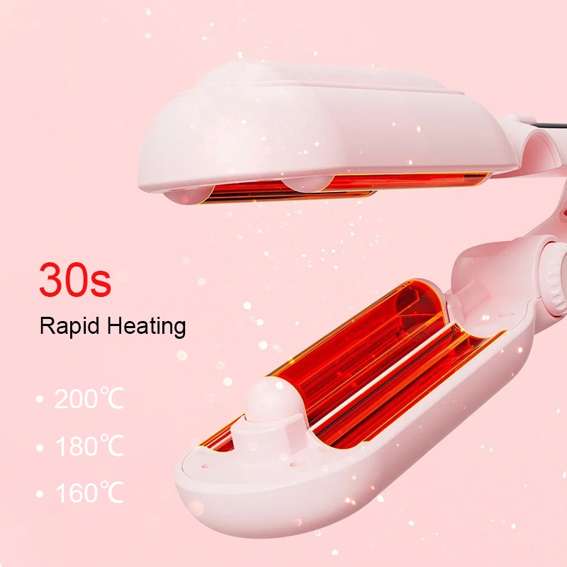 3 Barrel Curling Iron Deep Waver Anti-Scald Waves Hair Curler 28mm 32mm Adjustable Size Hair Crimper for Women - view 4