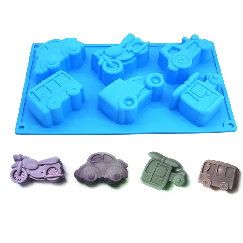 Car Soap Silicone Mold 3D Vehicles Motorcycle Jello Crayon Mould For Cake Decoration Ice Cube Tray Kitchen Accessories Tools