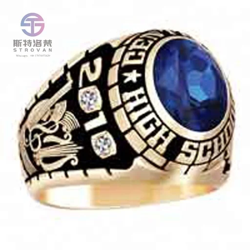 

Personalized Custom Logo Made Name Gold Plated Championship School Graduation Class Ring Souvenir Customization Jewelry Maker