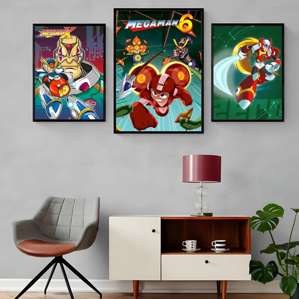 Rockman Mega Man anime game Painting Calligraphy Canvas Poster: Crease Free Waterproof Durable All Space Wall Decor