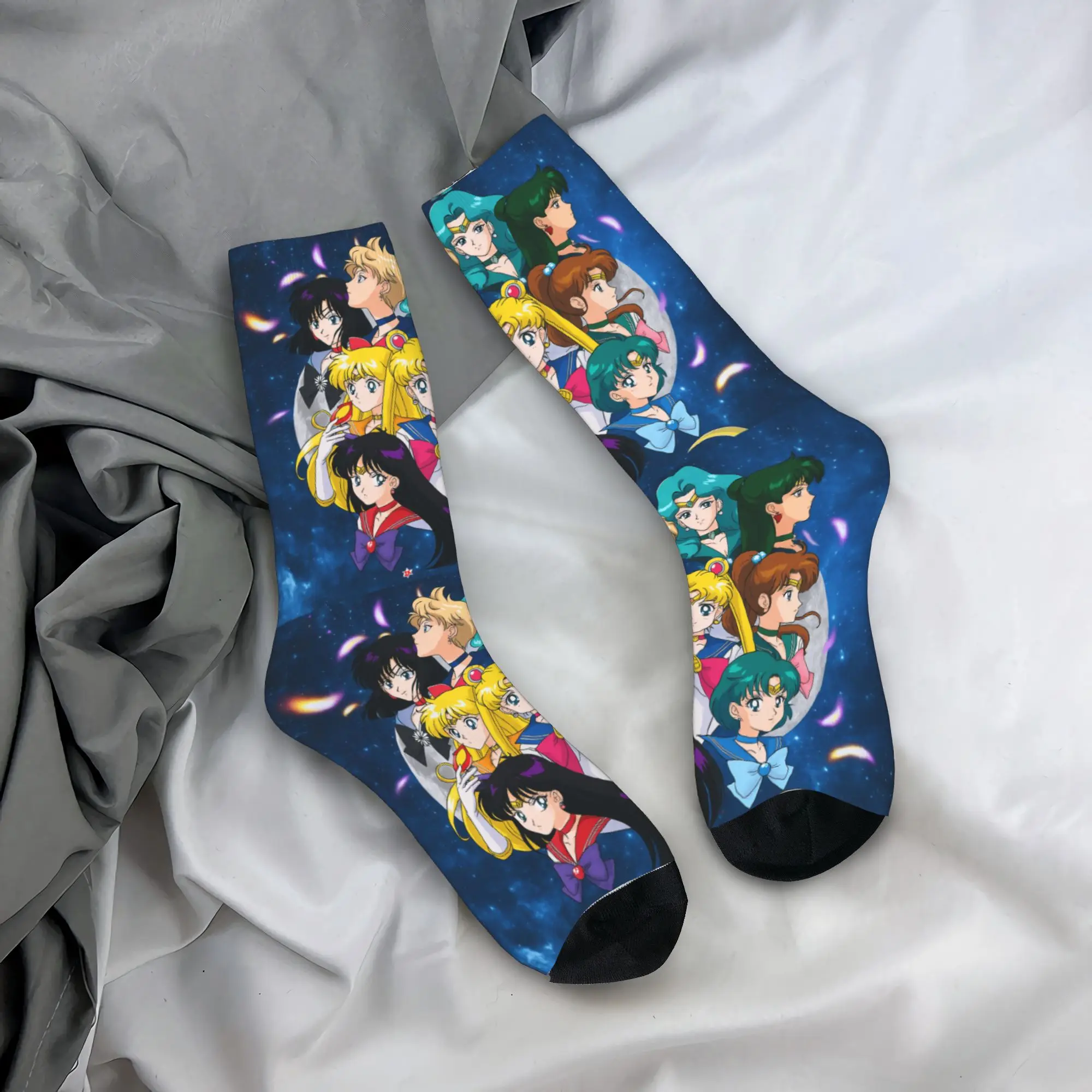 Men Socks Sailors Moons   Stockings Winter Fashion Comfortable Socks Graphic Skateboard Anti Sweat Socks