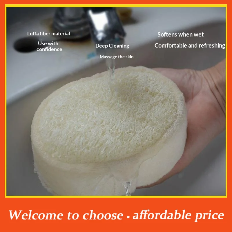 100% Natural Loofah Bath Scrubber Gentle Exfoliating Sponge for Dead Dry Skin Cleansing Suitable for All Skin Types Bathroom Us