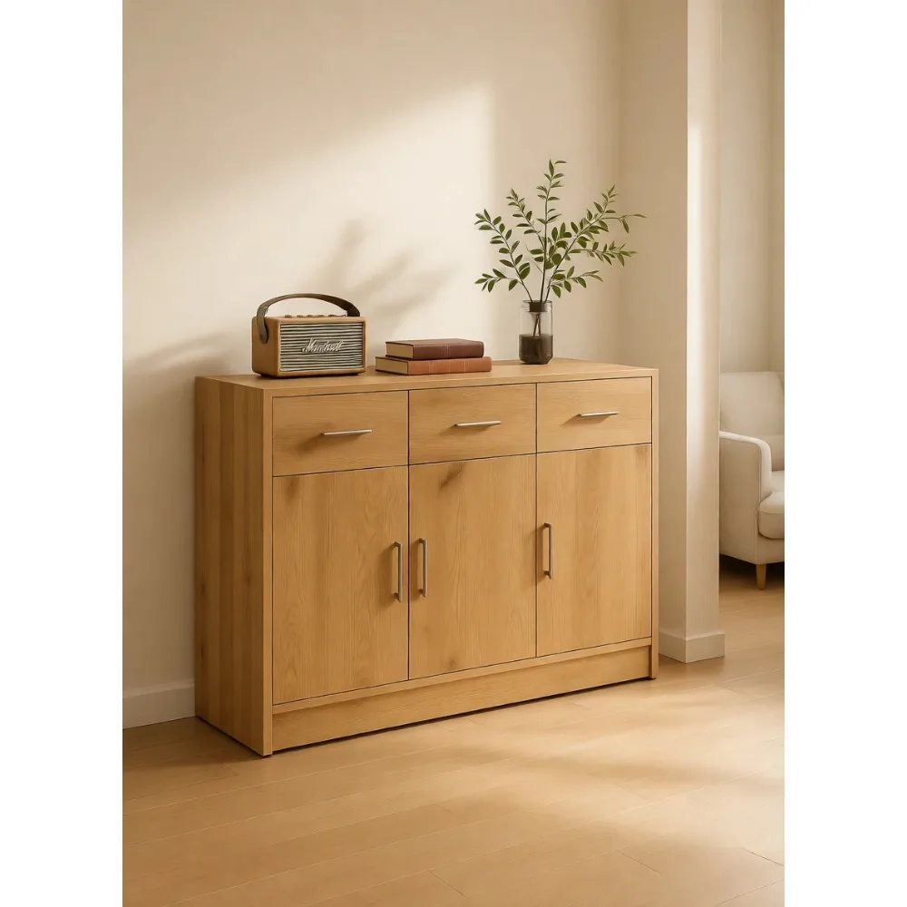 Aparador de madera de ingeniería de 91x28x75 cm, mueble de almacenamiento para comedor y sala de estar