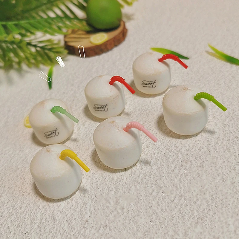 Doll House Accessories Mini Coconut Drink Cups Model Simulated Coconut Green Decora Micro Scene Photography Props Ornaments