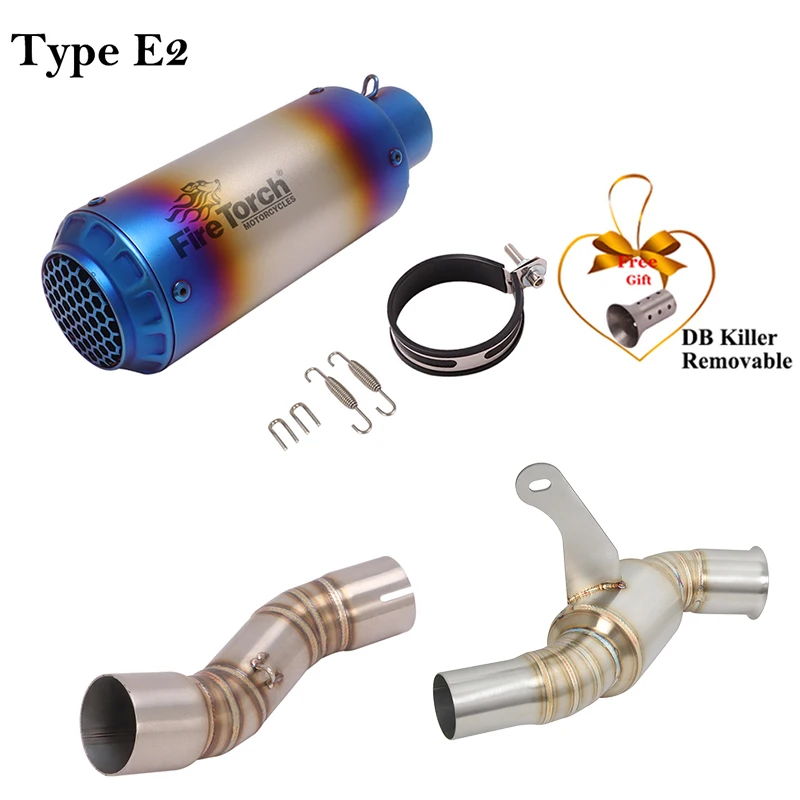 Slip On For CFMOTO CLX-700 CLX700 CLX 700 Sport 2020 - 2023 Motorcycle Exhaust Escape Systems 51mm Middle Link Pipe Moto Muffler