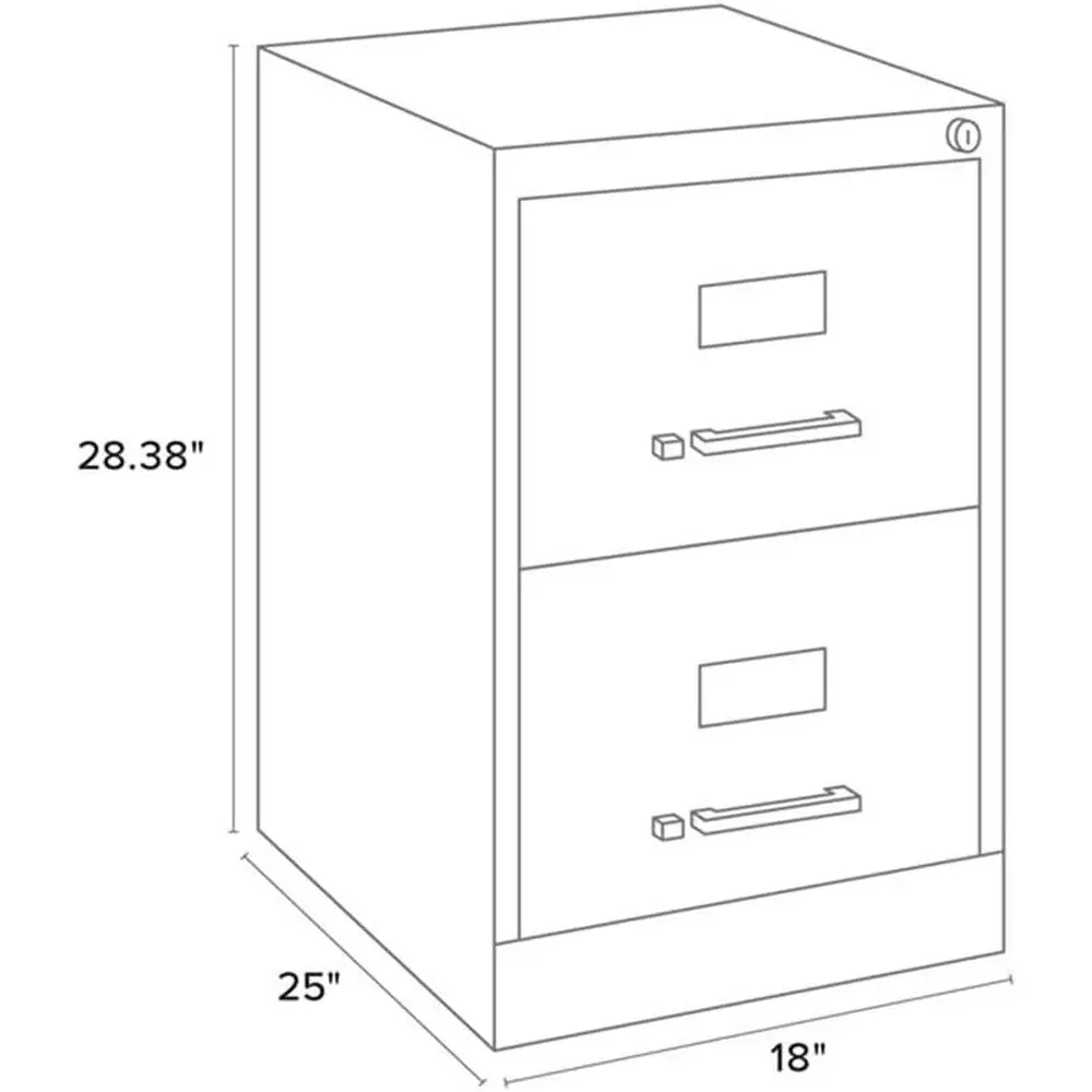 18 Wide 2 Drawer Legal File Cabinet, Black