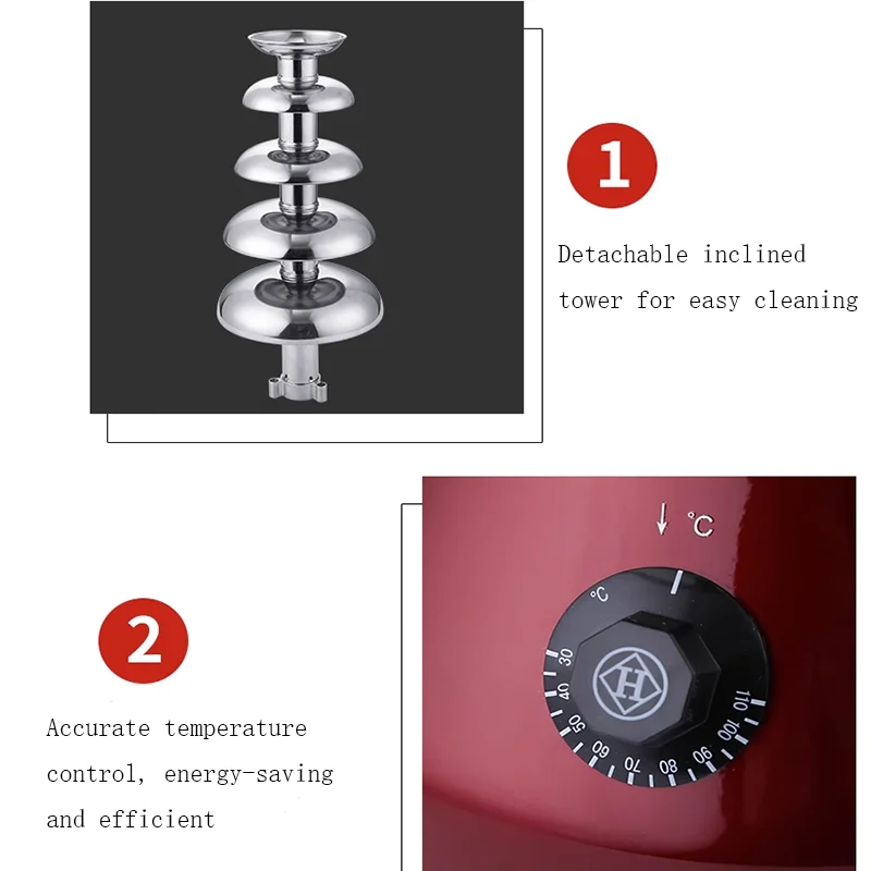 Máquina automática de cinco capas para fuente de Chocolate, torre de pulverización para el hogar, salón de bodas comercial, máquina de cascada para fiesta de Chocolate