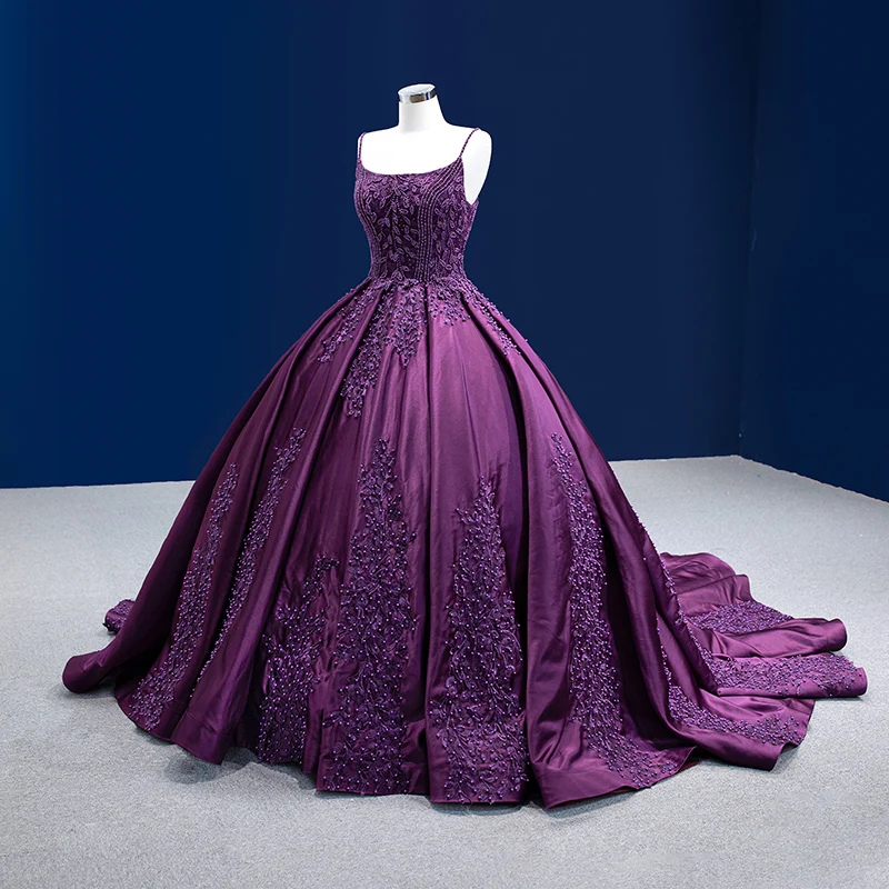 Purple Charro Quinceanera Dresses Ball Gown Spaghetti Straps Appliques Pearls Puffy Mexican Sweet 16 Dresses 15 Anos