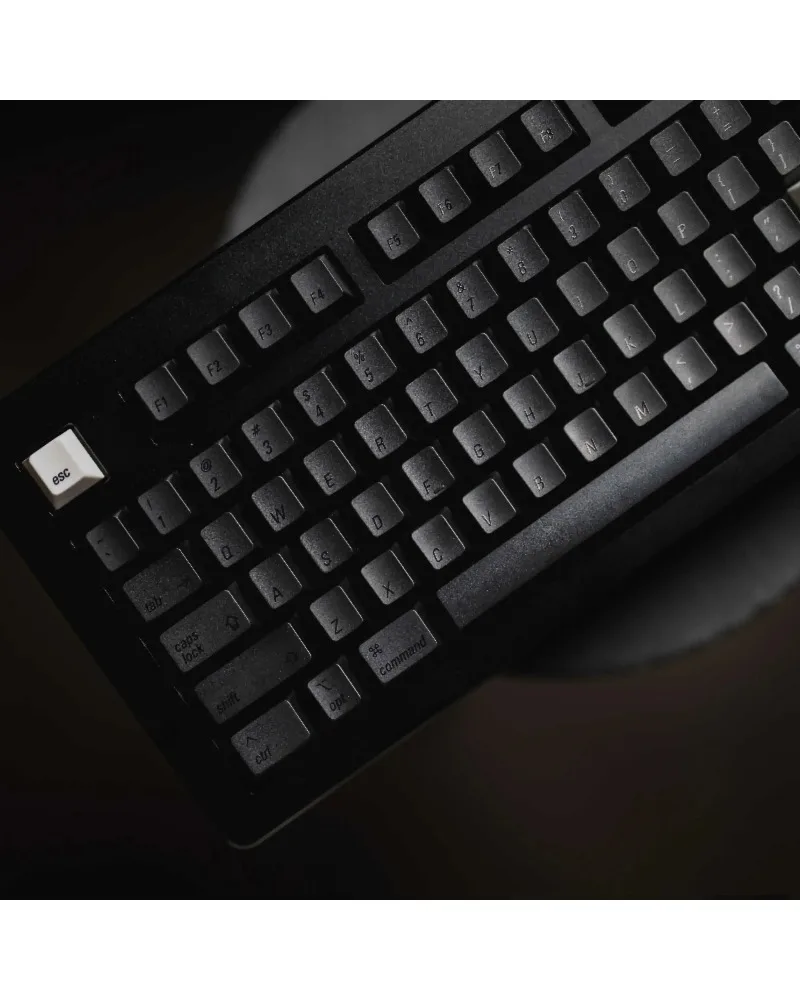 monochrome black grey white pbt keycaps set durable high quality for gaming mechanical keyboards