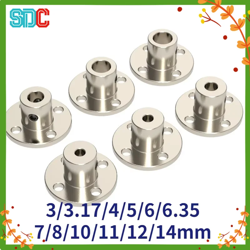 10pcs 3/3.17/4/5/6/7/8/10/11/12/14mm Rigid Flange Coupling Motor Guide Shaft Coupler Motor Connector Shaft Axis Bearing Fittings