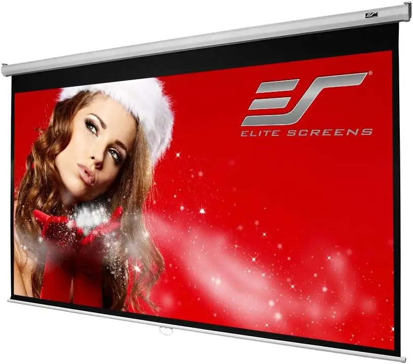 

100 inch Manual Pull Down Projector Screen 16:9 4K 8K 3D HDR for Home Theater Office