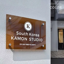 Modern Acrylic Shop Plaque Company Signboard Store Door Plate Customize Business Logo Icon Name Slogan Address Letter Open Close