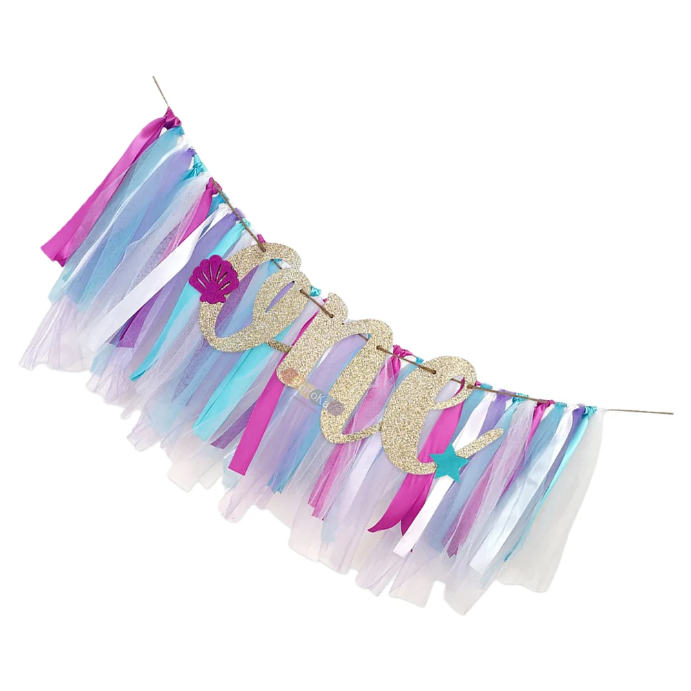 

Flag-pulling Dining Chair Birthday Banner Decoration Baby Polyester Hanging Chair Ornaments Party Supplies Celebrations DIY