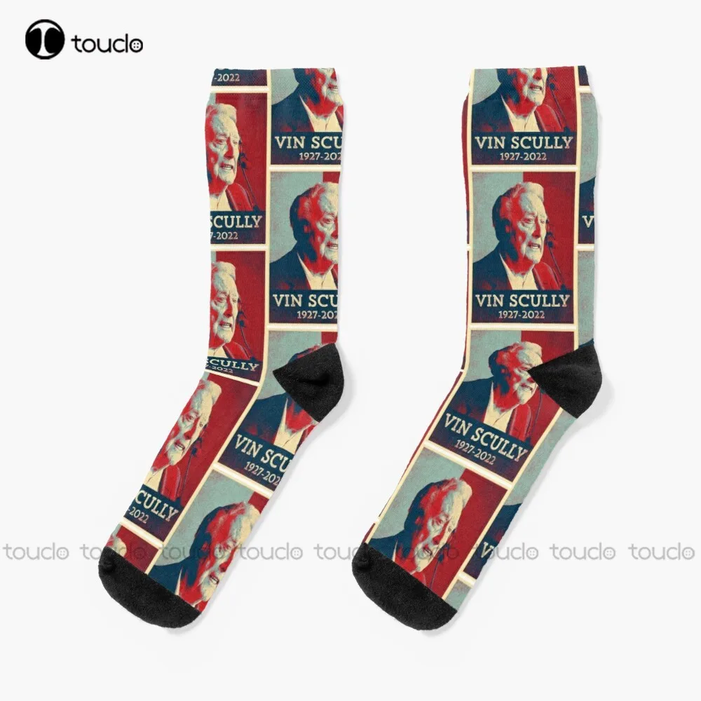 Vin Scully 1927-2022 Socks Sock Boots 360° Digital Print Custom Gift Christmas New Year Gift Creative Funny Socks Halloween New