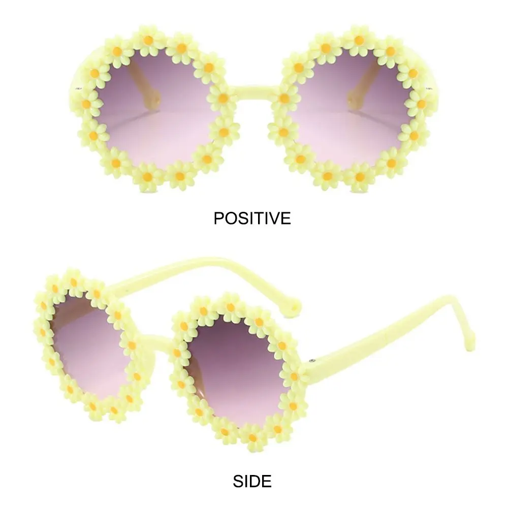 Trendy Ocean Lens Children's Round Flower Sunglasses UV 400 Protection Photo Sun Glasses Flowers Sun Shades for Kids Girls