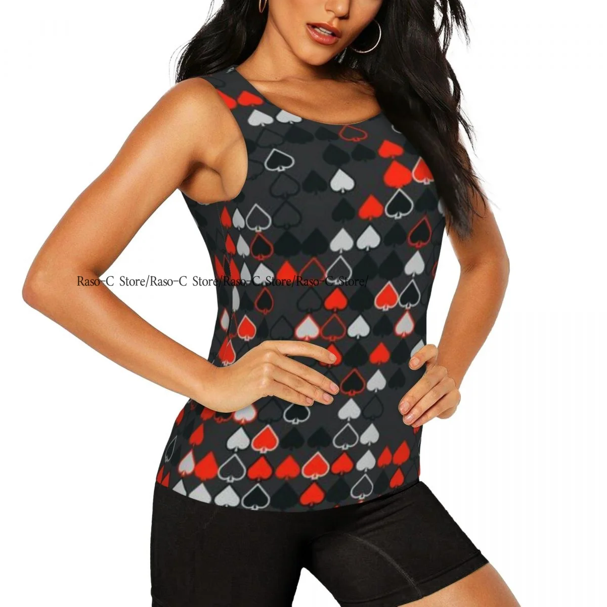 Women's Workout Tank Tops Quick Dry Sleeveless Athletic Shirts Geometric Pattern Gym Yoga Tops