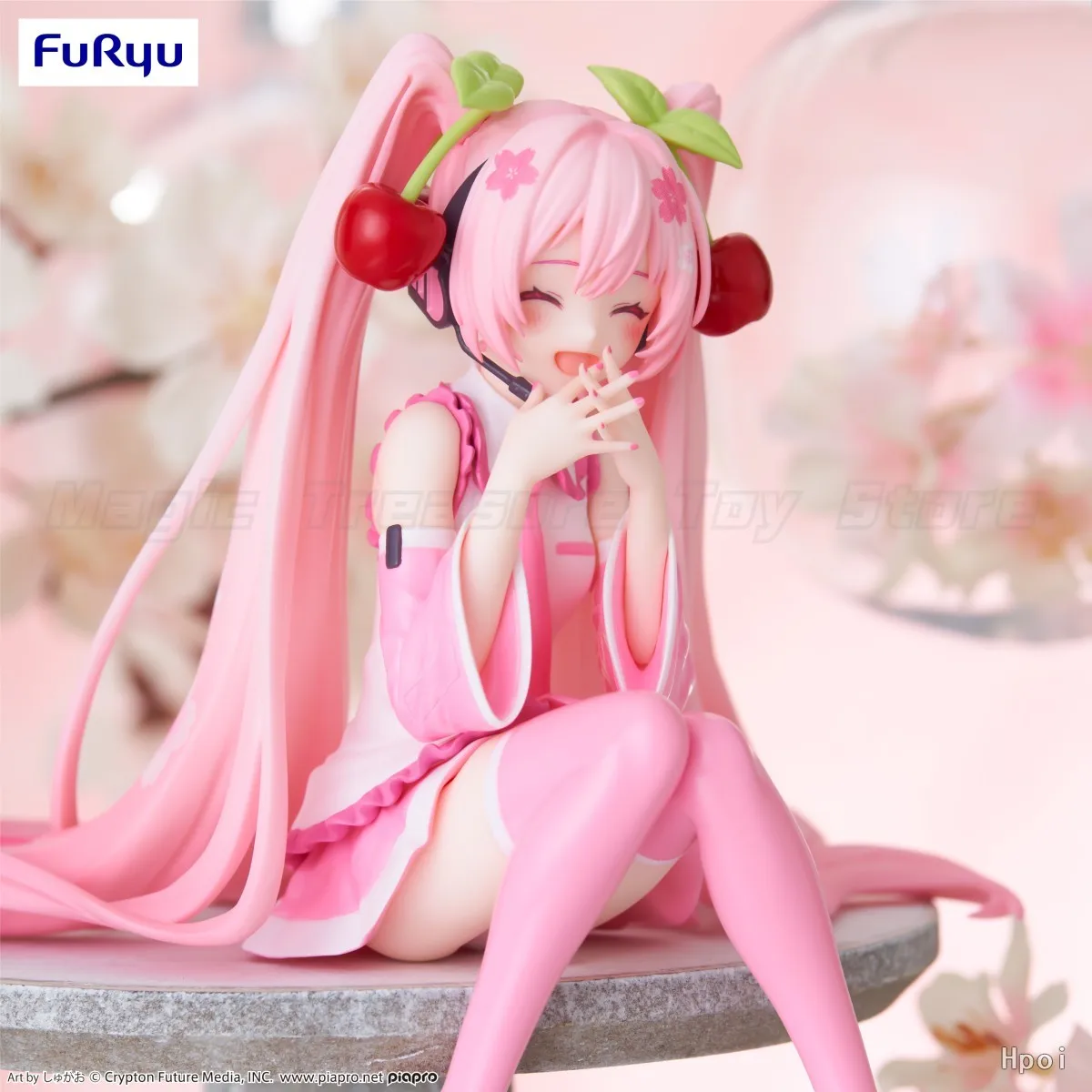 【in-stock】furyu-hatsune-miku-noodle-stopper-figure-sakura-miku-2023-smile-model-toy