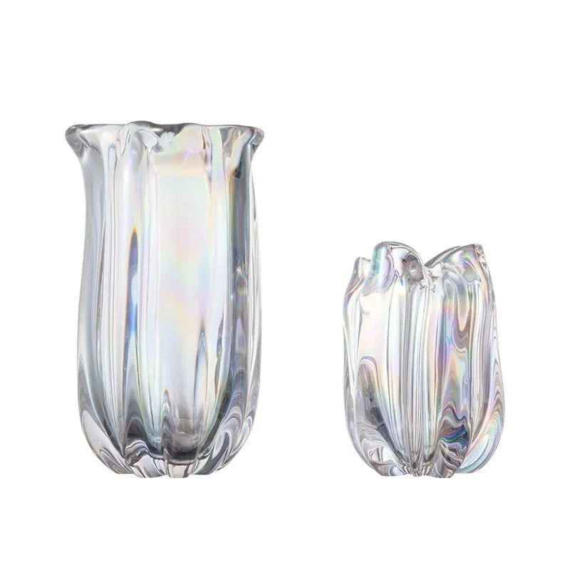 Crystal pearlescent magic glass vase, creative high-end characteristic desktop, hydroponics floral arrangement