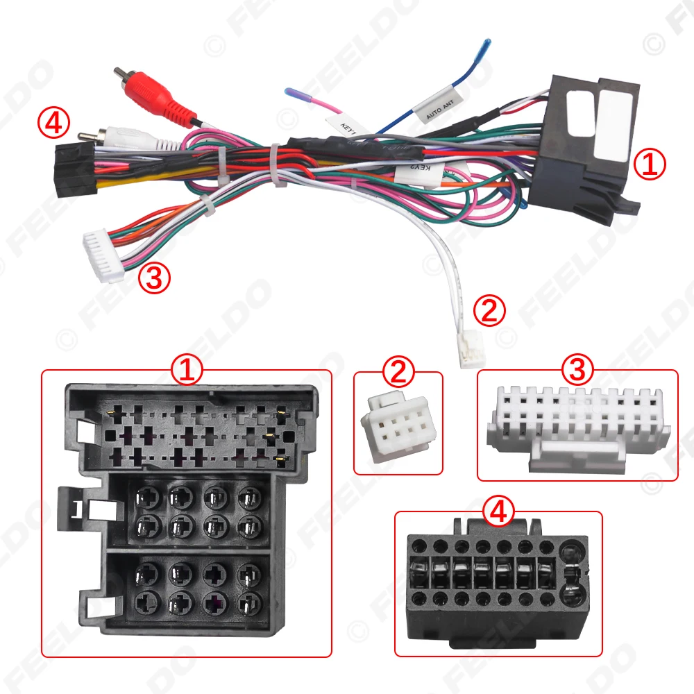 FEELDO Car 16PIN Android Radio Power Cable Adapter For Iveco Daily (2018-2020) Audio Stereo Wiring Harness