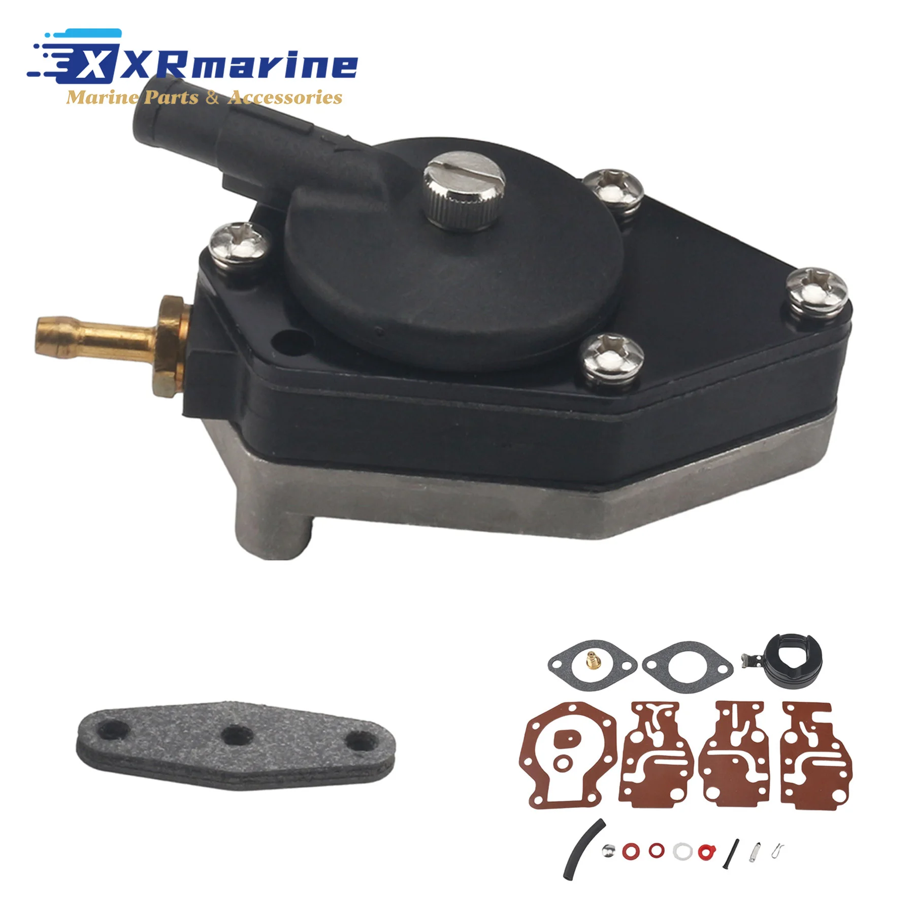Fuel Pump 434728 438562 with Carburetor Seal Kit 439073 436359 Fits for Evinrude Johnson OMC 9.9 10 15 HP Outboard Motors