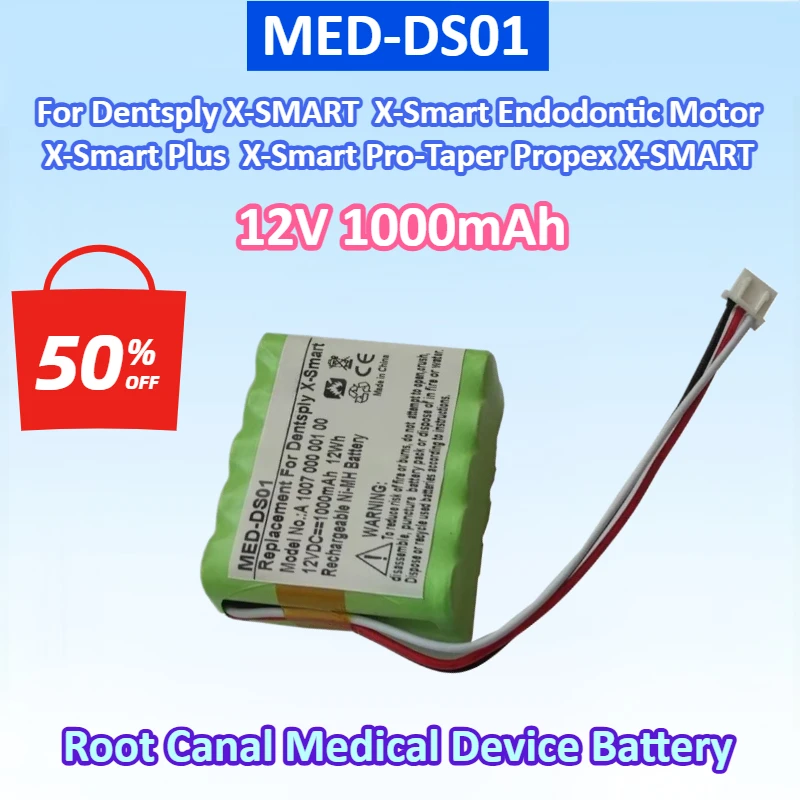 Newest MED-DS01 12V 1000mAh Medical Battery A 1007 000 001 00  for Dentsply X-SMART Endodontic Motor Plus for Propex X-SMART