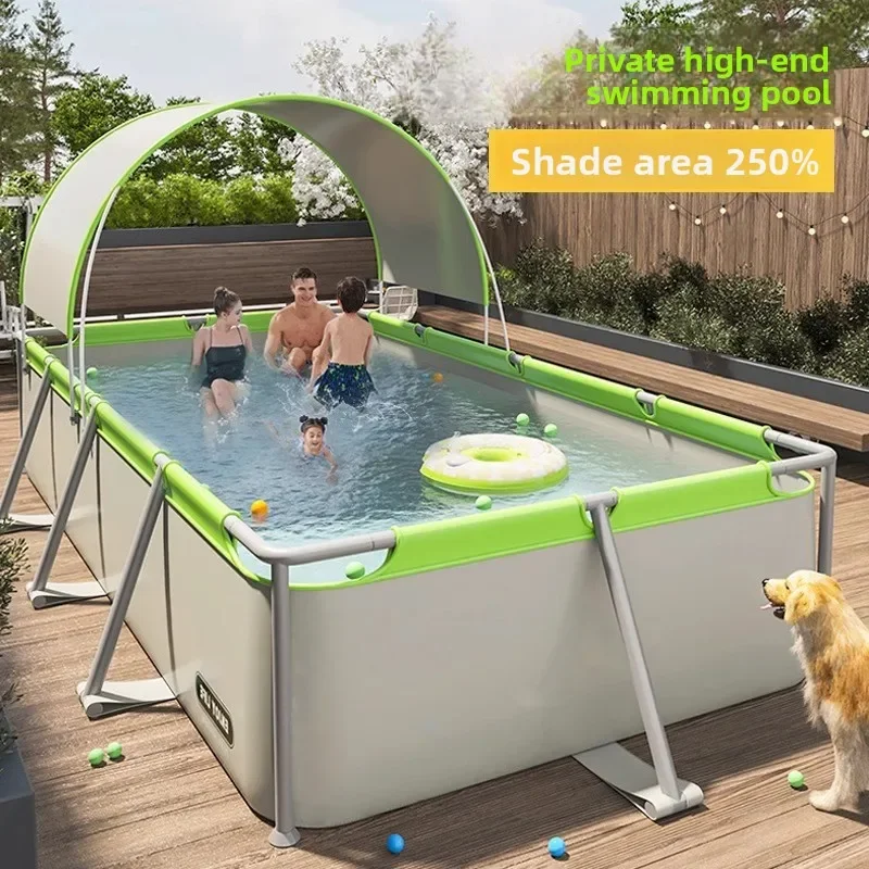 

Large swimming pool Outdoor bracket Adult children's household non-inflatable pool cover
