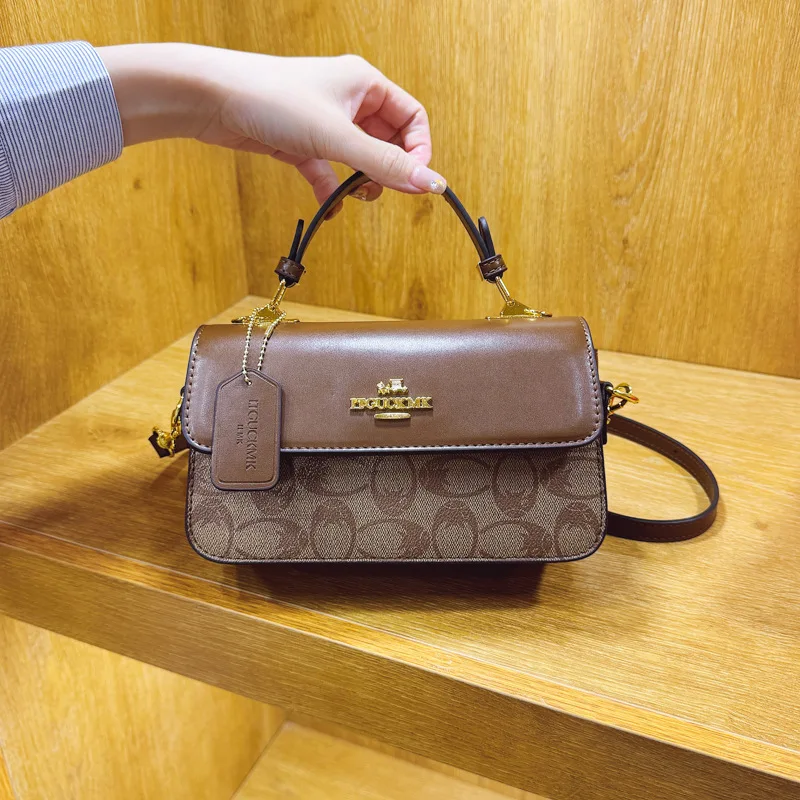 

Стильная квадратная сумка с принтом и несколькими отделениями, шикарный женский кошелек с цветными блоками, универсальная рабочая и повседневная сумка через плечо