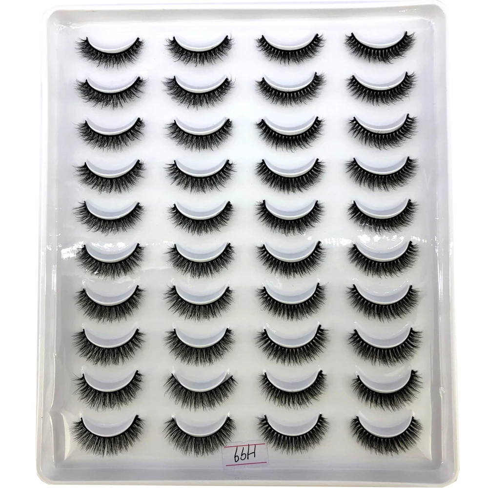 20 Pairs 3D Faux Mink Lashes Natural False Eyelashes Dramatic Fluffy Soft Wispy Volume Cross Reusable Eyelash MaKeup Tools