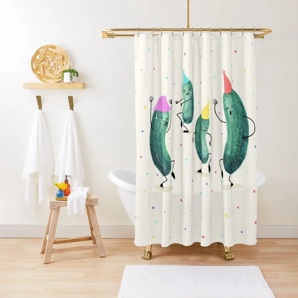 

Pickle Party! Shower Curtain Bathroom Decor Waterproof Fabric Shower Shower Waterproof Waterproof Bath And Anti-Mold Curtain