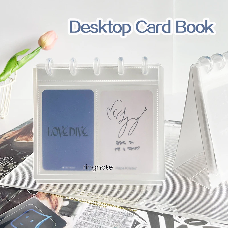 Desktop Standing Photo Album Transparent Kpop Photocard Holder Idol Picture Frame Ins Photo Card Display Case Desktop Ornament