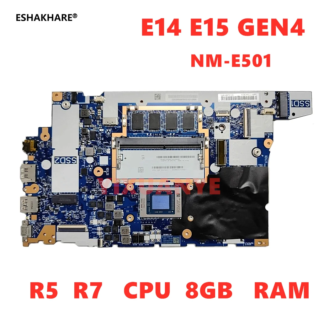 Placa base NM-E501 para Lenovo Thinkpad E14 E15 GEN 4, placa base para portátil con CPU R5 R7 y 8GB de RAM, prueba 100% exitosa