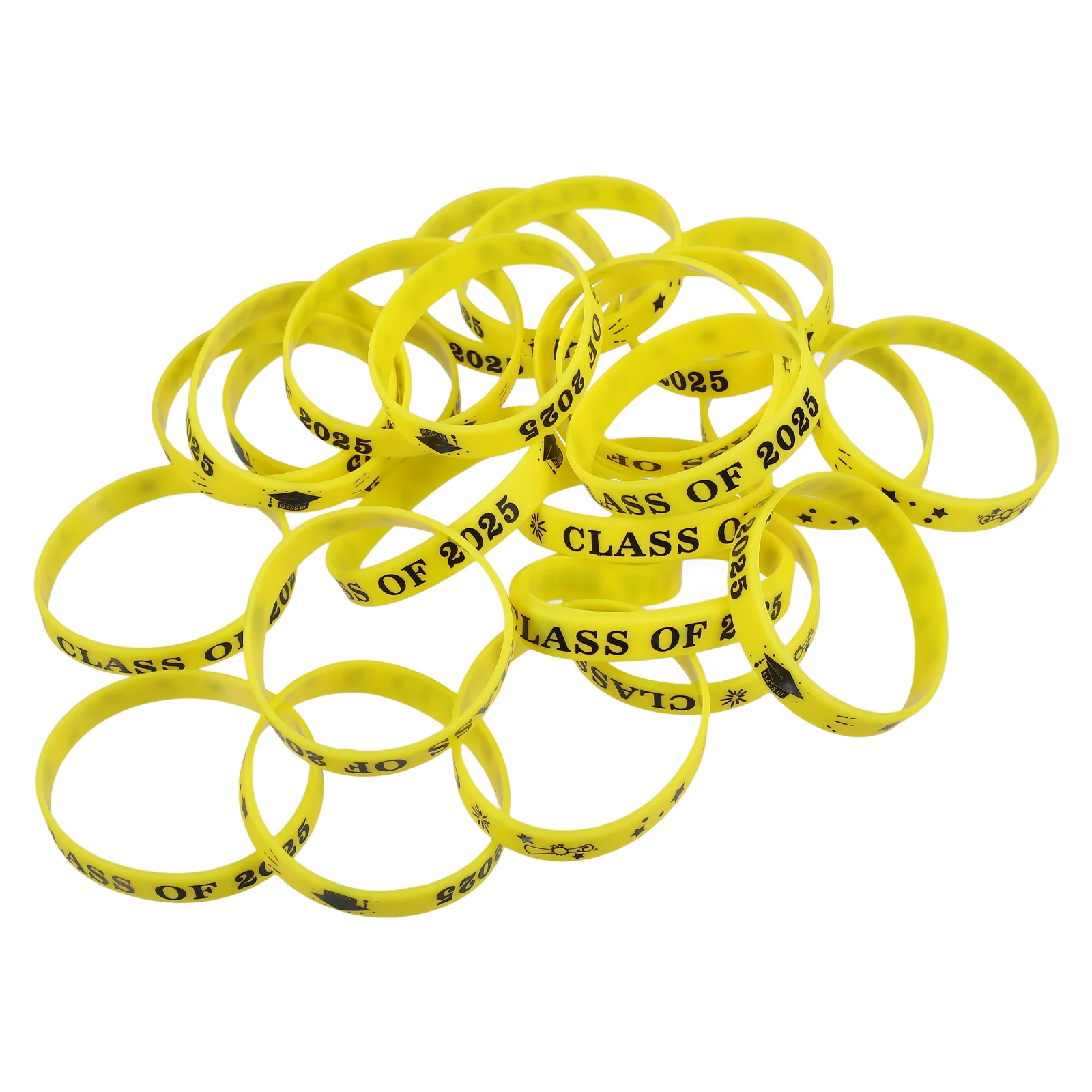 

24 Pcs Graduation Party Wristbands Keepsake Silicone Bracelets Jewelry Accessories for 2025 Silica Gel Student