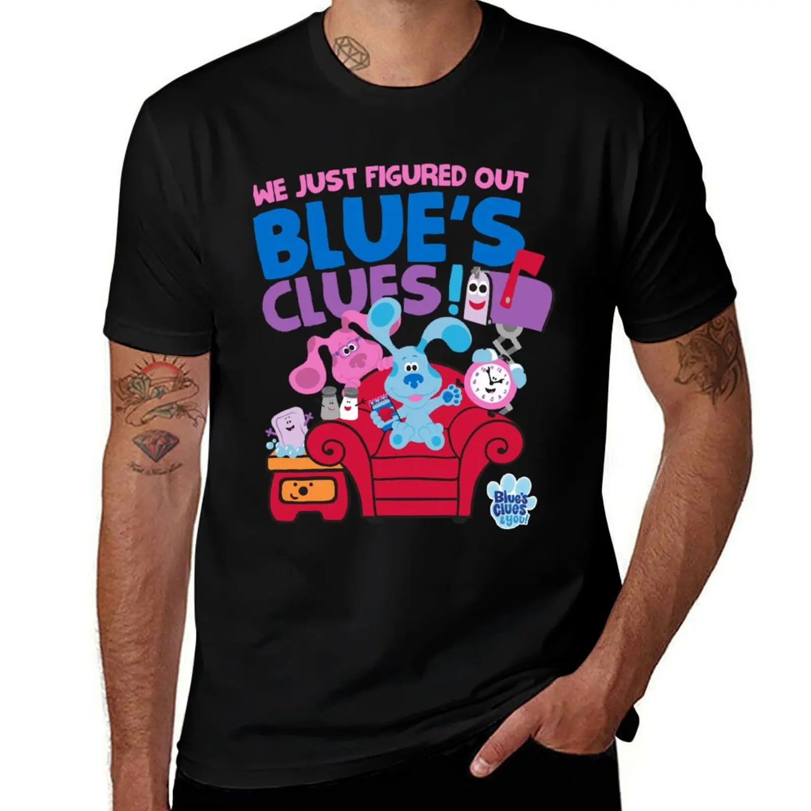 Figured Out Blue's Clues T-Shirt Plus Size Outdoor Casual Top