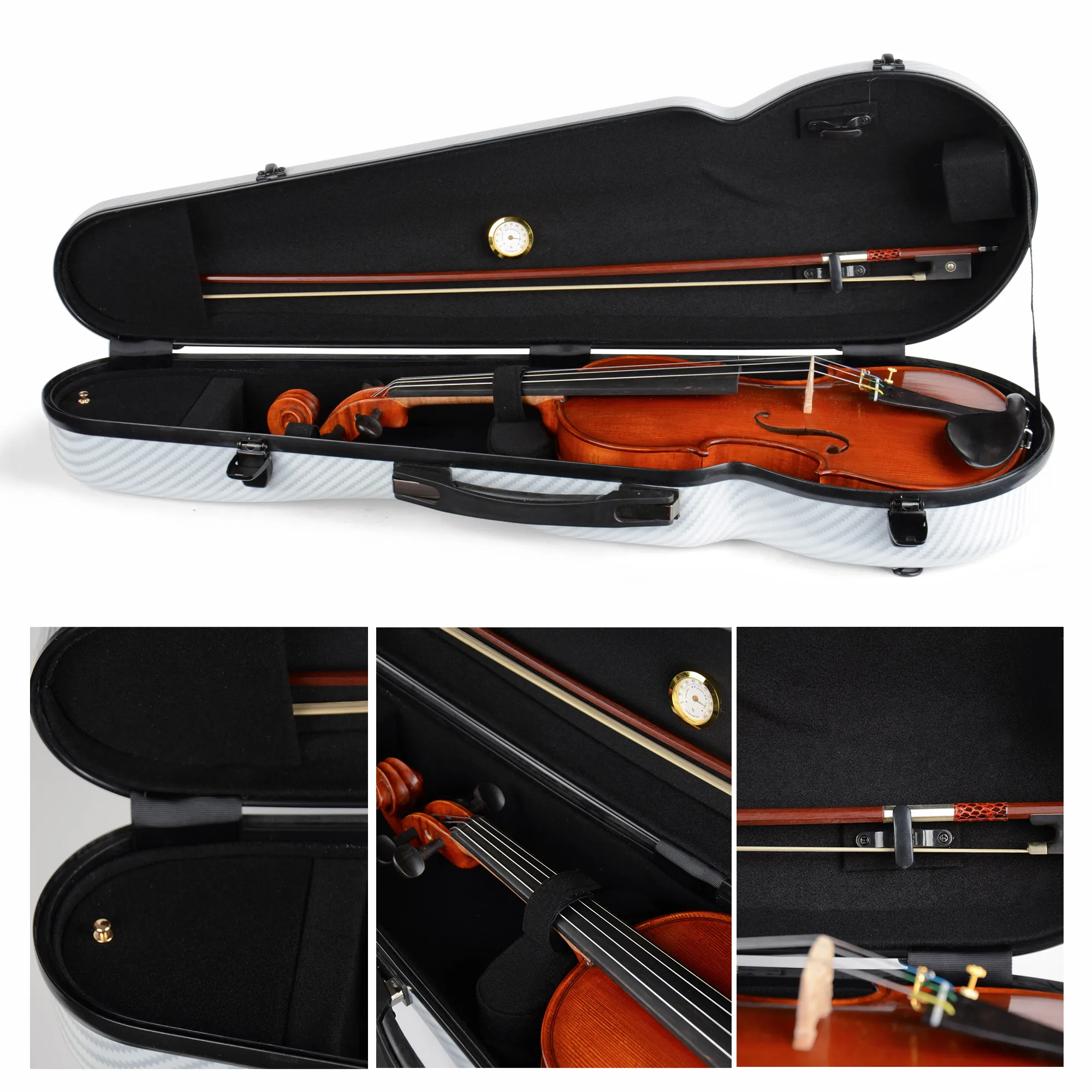 CHRISTINA Violin Case 4/4 Size Multicolors Available Triangular Lightweight Waterproof Hybrid Carbon Fiber Double Shoulder VBTS