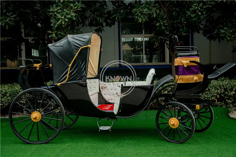 European Style Luxury Electric Royal Horse Cart Wedding Carriage With Soft Seat Support Customize