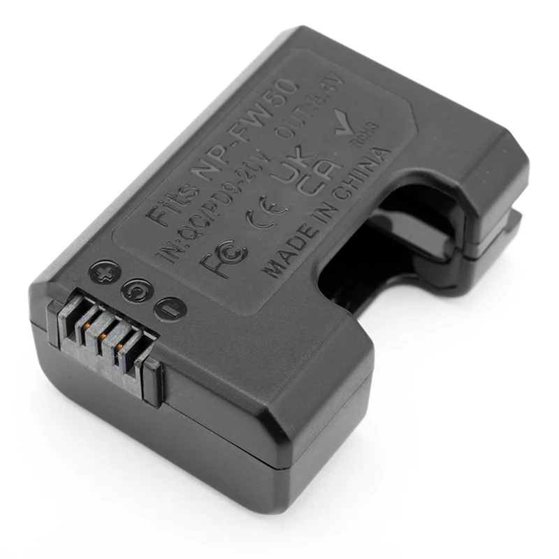 HOT-For NP FW50 Dummy Battery Pack Coupler Adapter TYPE-C 9V/12V/15V/20V For Sony NEX-7/NEX-6/NEX-5T/ NEX-5N /ILCE-6500