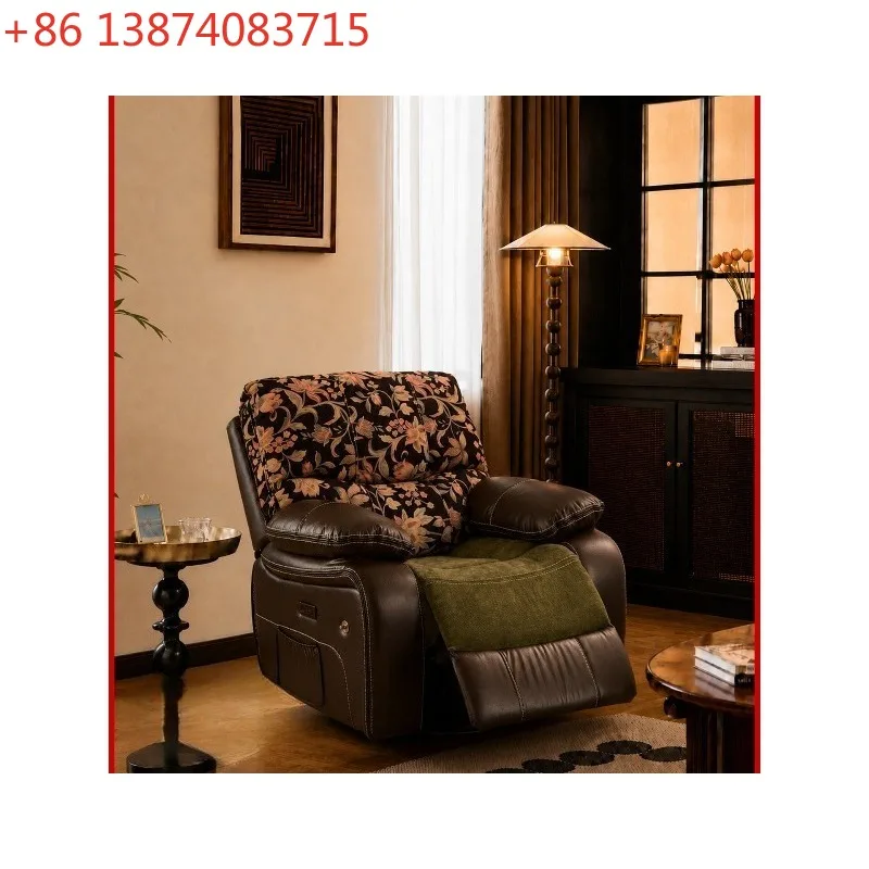 Medieval style color matching single electric massage sofa, casual sleeping and lying lazy sofa