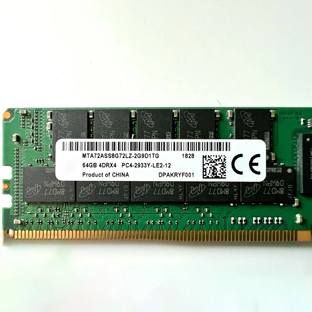 

1 шт. для MT RAM 64 Гб 64G 4DRX4 DDR4 2933 PC4-2933Y LRDIMM REG Memory MTA72ASS8G72LZ-2G9DITG