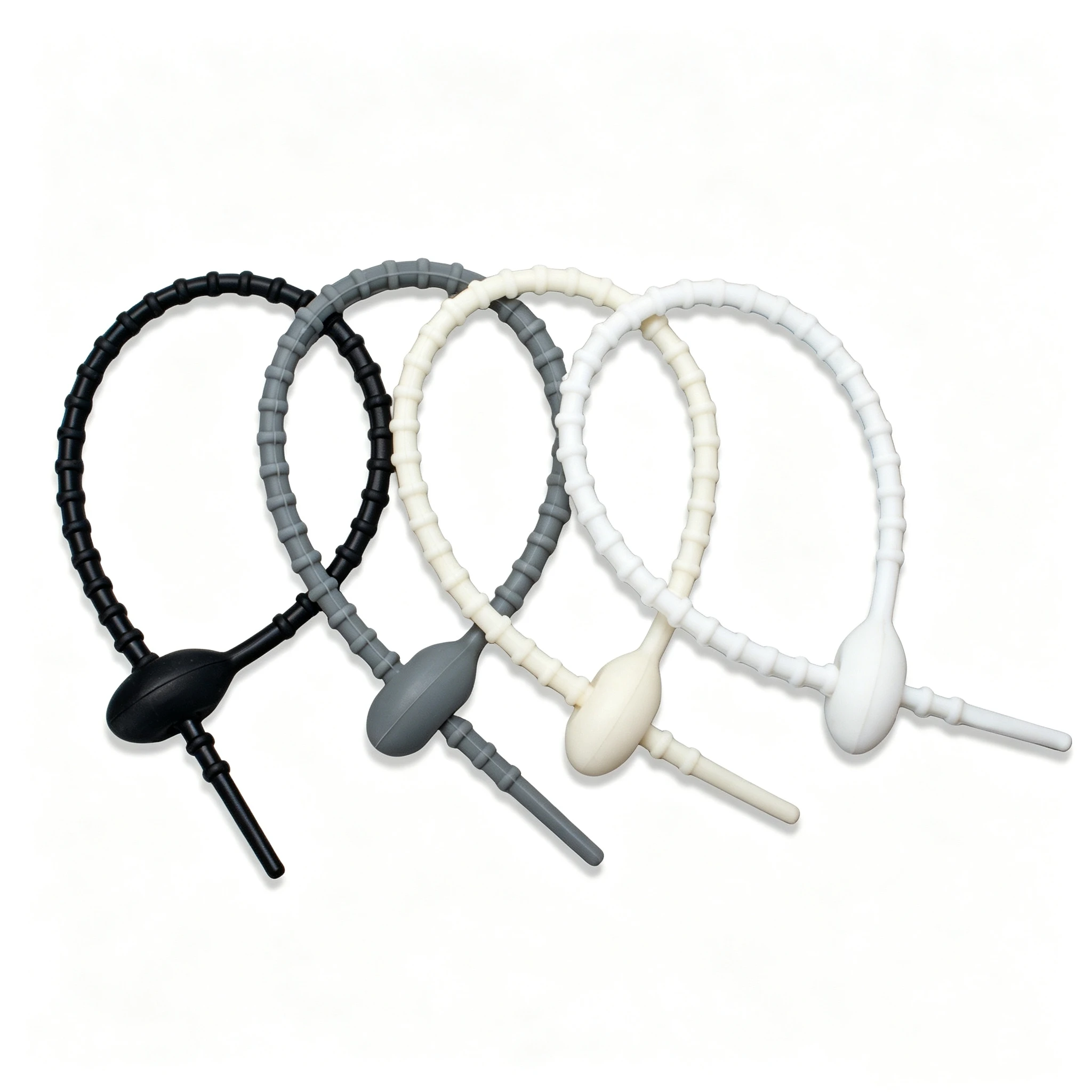20Pcs/Lot Silicone Reusable Bag Ties Twist Wire Fasten Cable Zip Tie Headset Data Line Wire Universal Tie Saver Bag Clip 22CM