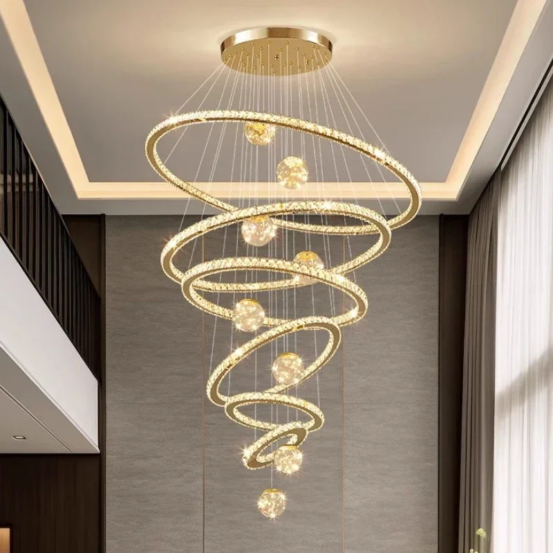 

Modern Living Room Led Chandelier Lustre K9 Crystal Pendant Lights Steel Glass Globe Hanging Lamp Led Luminarias Art Decor Light