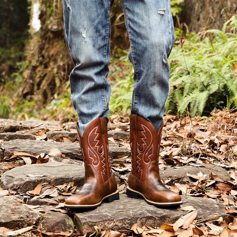 Fashion Men Women Mid-calf Boots Handmade Retro Western Cowboy BootsLeisure Casual Loafers Sneakers Riding Shoes Zapatos Hombres view 6
