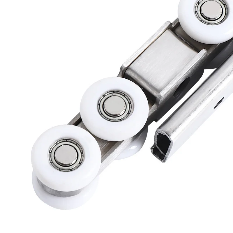 Foreign Trade Stainless Steel Sliding Door Pulley Bedroom Doors and Windows Sliding  Track Hanging Rail Roller Silent Buffer