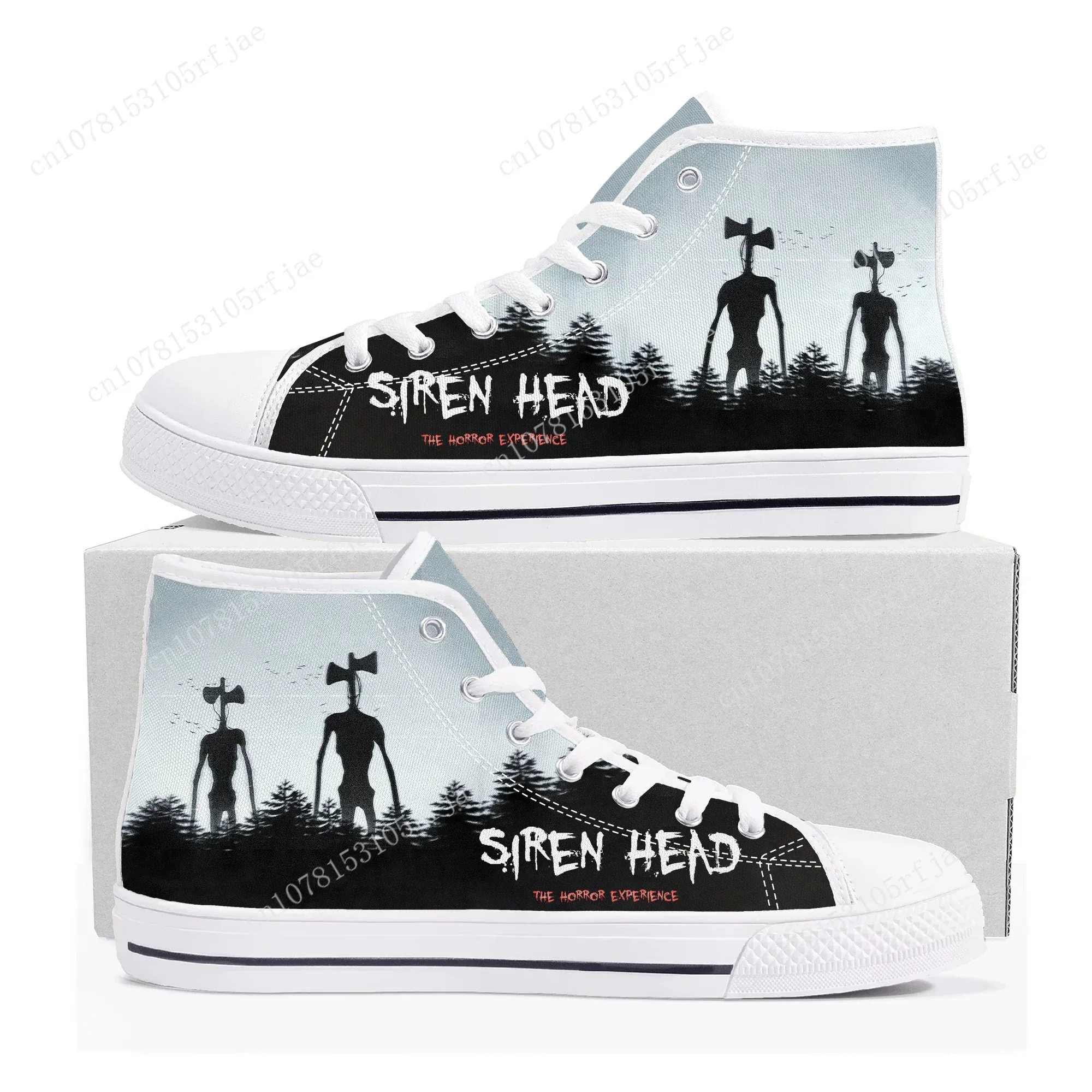 

Siren Head High Top Sneakers Hot Cartoon Game Mens Womens Teenager High Quality Fashion Canvas Shoes Casual Tailor Made Sneaker