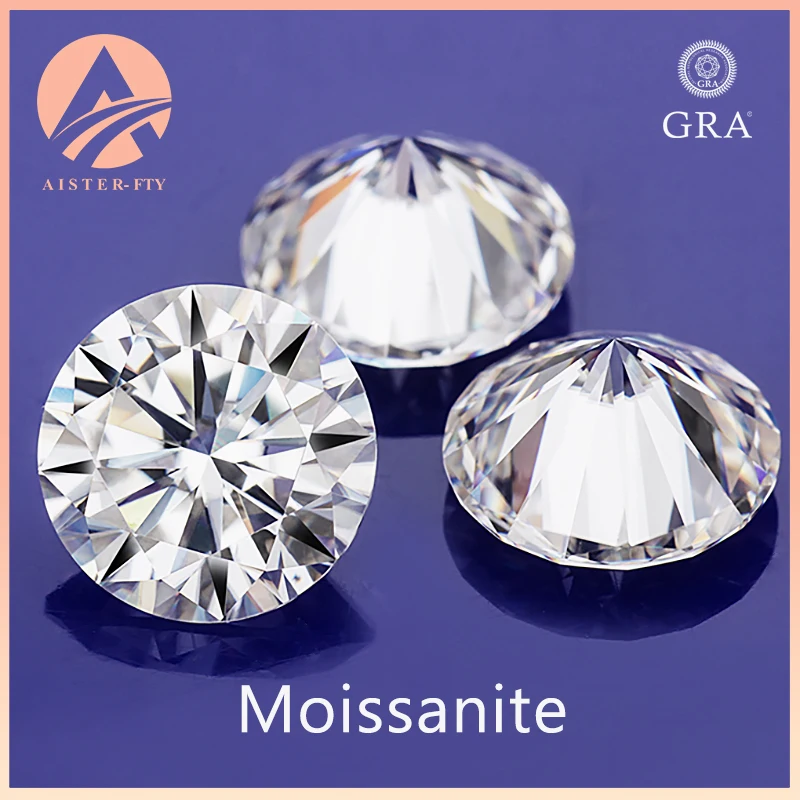

Real Super White D Color VVS1 Moissanite Stones 0.5-1.0ct Certified Lab Diamond Loose Gemstone Pass Tester with GRA Certificate