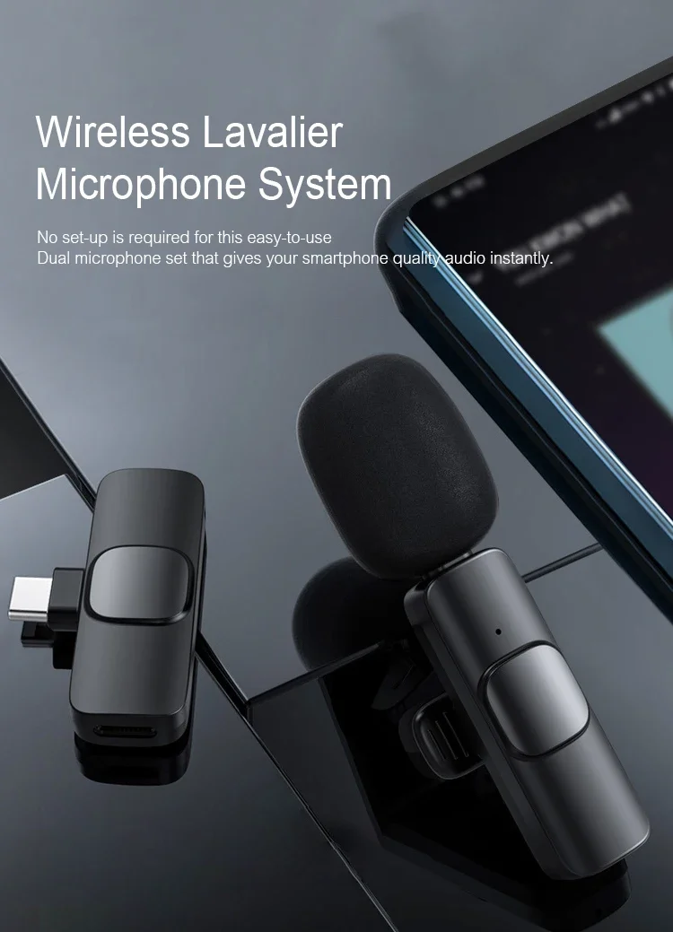 EONLINE Wireless microphone dedicated T1 model, live stream microphone with noise cancellation and small microphone