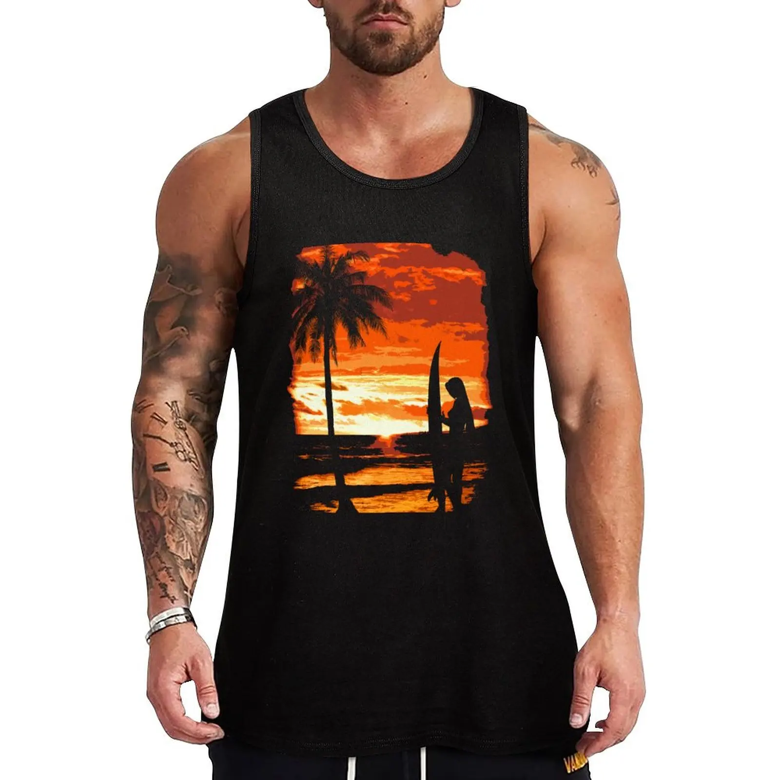 Beach Surfer Babe Tank Top Short sleeve singlet for men