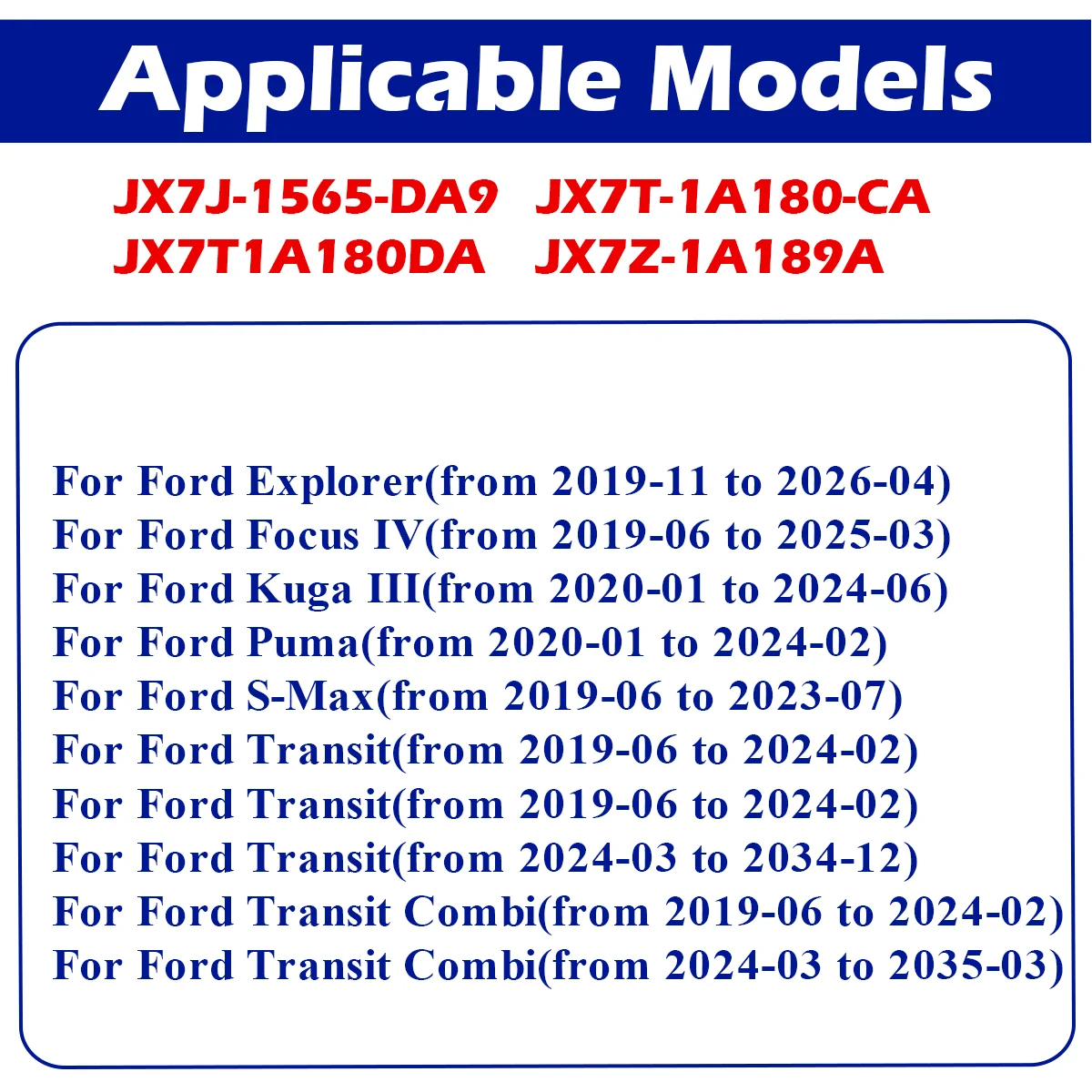 JX7T-1A180-CA TPMS Tire Pressure Sensor For Ford Explorer Focus IV Kuga Puma Transit Combi S-Max 2019 2020 2021 2022 2023