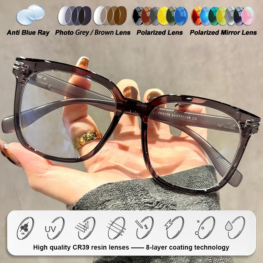 نظارات طبية لقصر النظر بتصميم مربع كلاسيكي بسيط من CLLOIO للنساء، نظارات قراءة تقدمية مضادة للأشعة الزرقاء عالية الجودة #2