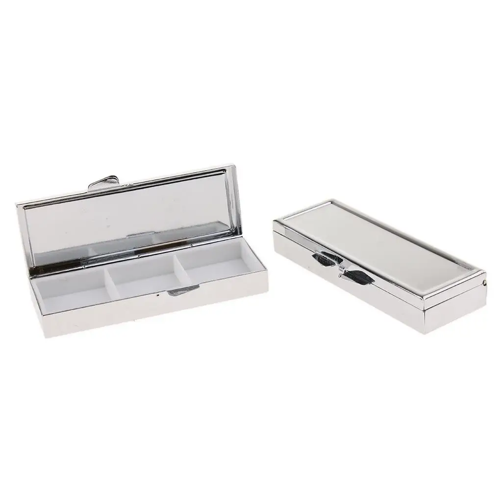 2 Pack Pretty Two Compartment /Purse/Travel Pill Box, Portable Pill Case (3 Compartments)