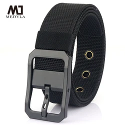 MEDYLA ceinture pour hommes haute qualité en nylon crypté métal dur boucle en acier ceinture pour hommes fermeture en cuir ceinture de sport